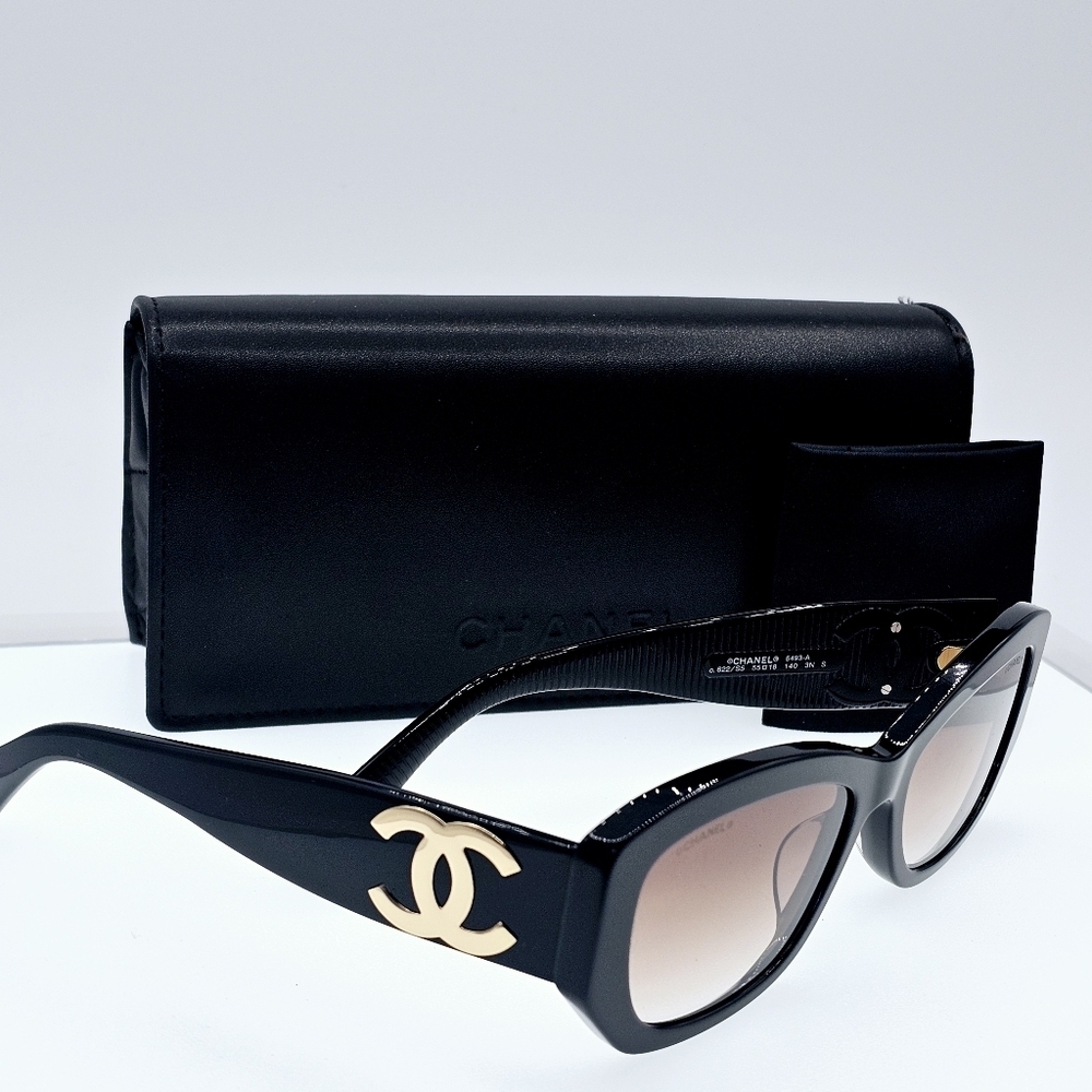 Chanel 5493-A C622/S5 Women's Black/Brown Gradient Sunglasses - Picture 14 of 16